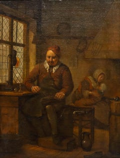 Egbert van Heemskerck - 18th Century Oil, The Cobbler and his Family