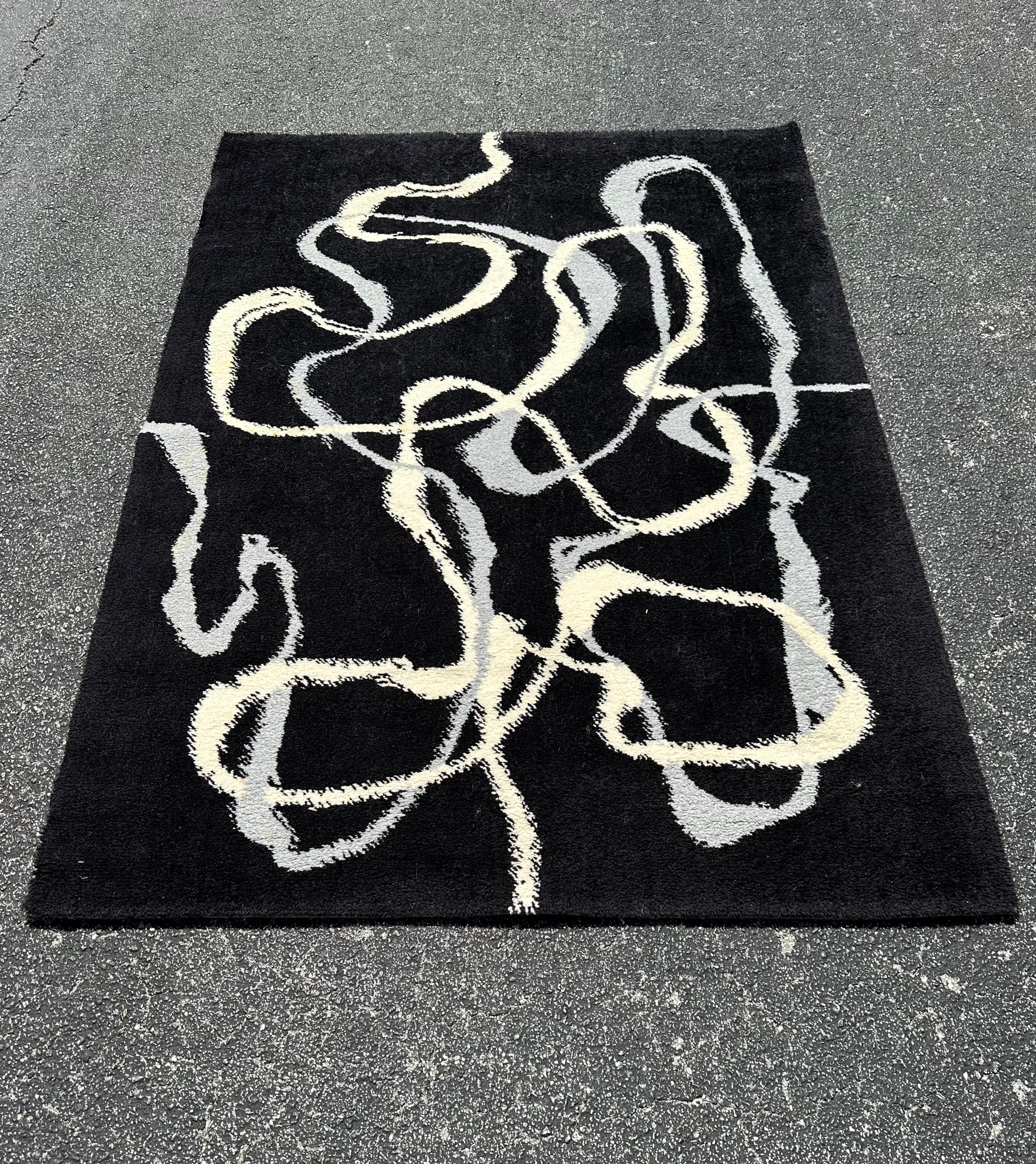 Mid-Century Modern Ege Axminster Rug Abstract Smoke Denmark Mid Century Modern 4.5 x 6.5 Danish For Sale