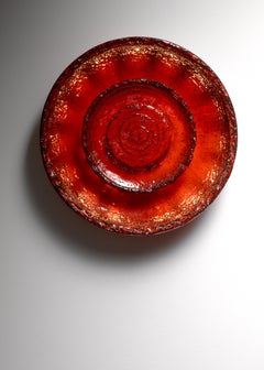 Ege Dagnæs Red Ceramic Wall Lamp, Denmark, 1960s