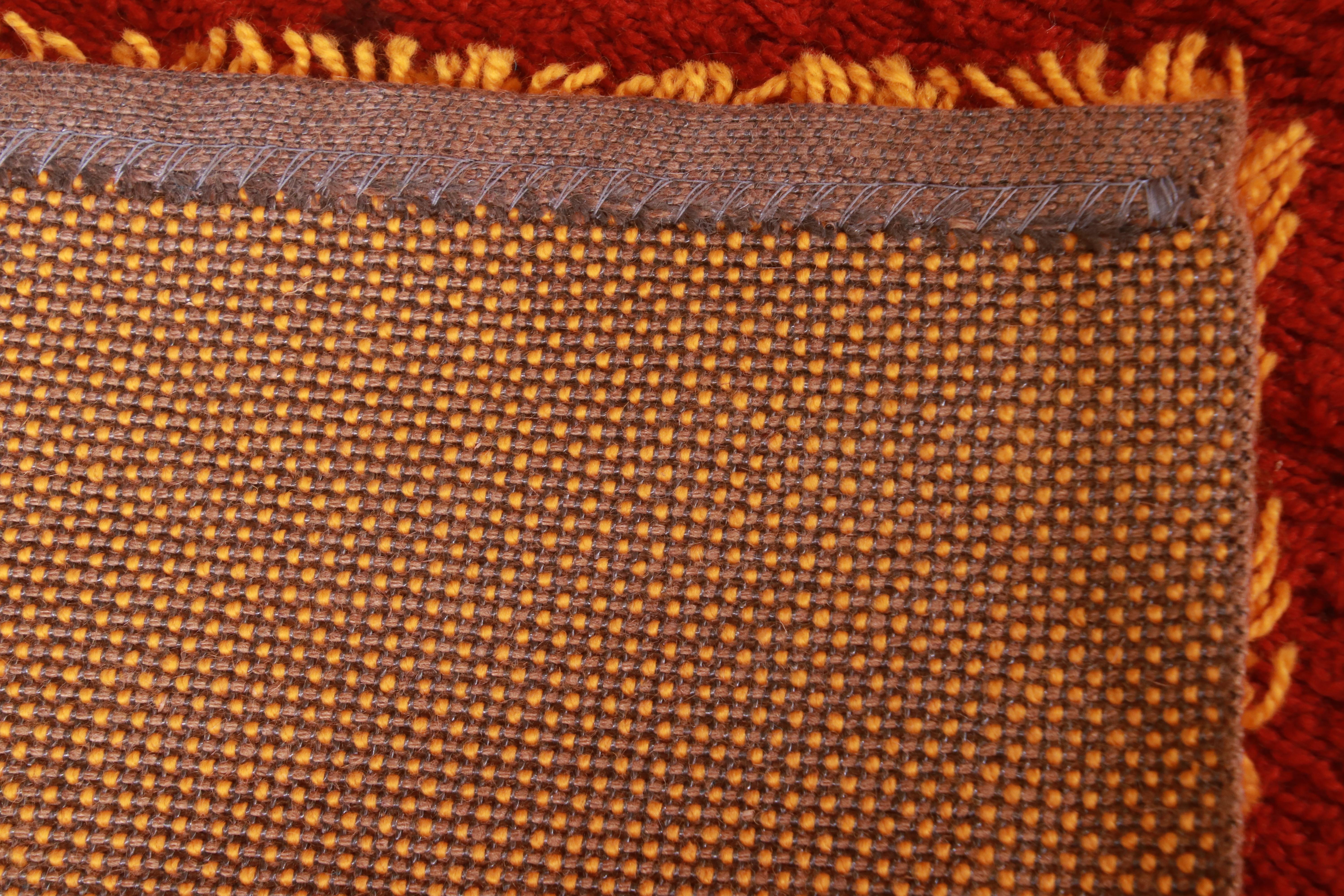 Ege Rya Danish Modern Sunburst Shag Wool Rug, 1970s 2