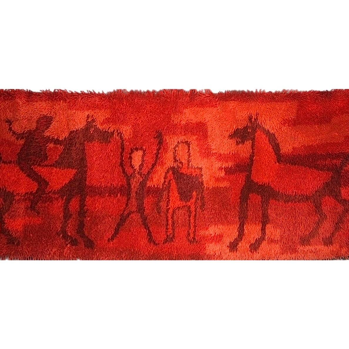 Ege Rya Teppich aus Wolle, dänisch, modern, etruskisch, Pferde und Riders, Wandteppich, Wandbehang im Angebot 4