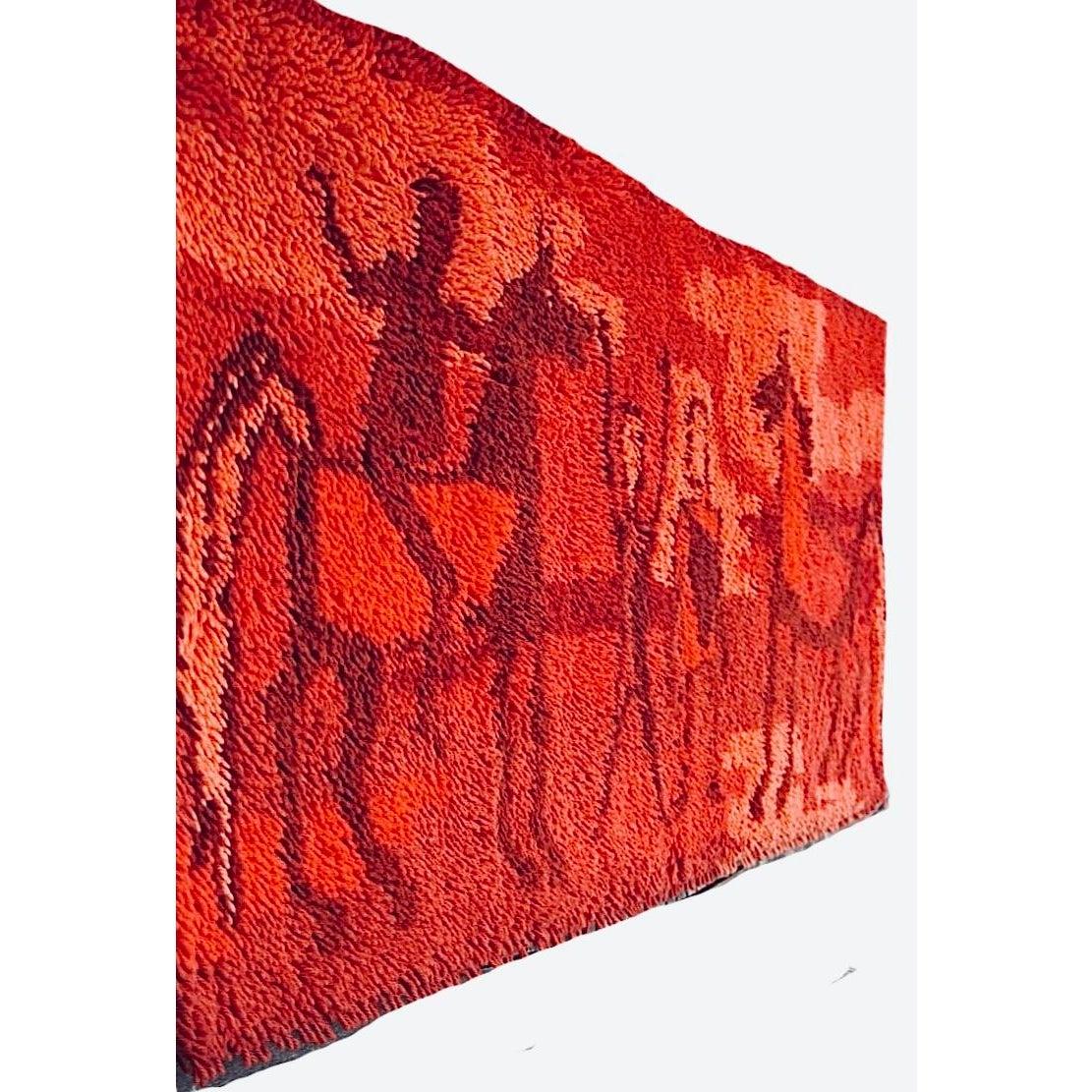 Ege Rya Teppich aus Wolle, dänisch, modern, etruskisch, Pferde und Riders, Wandteppich, Wandbehang im Angebot 1