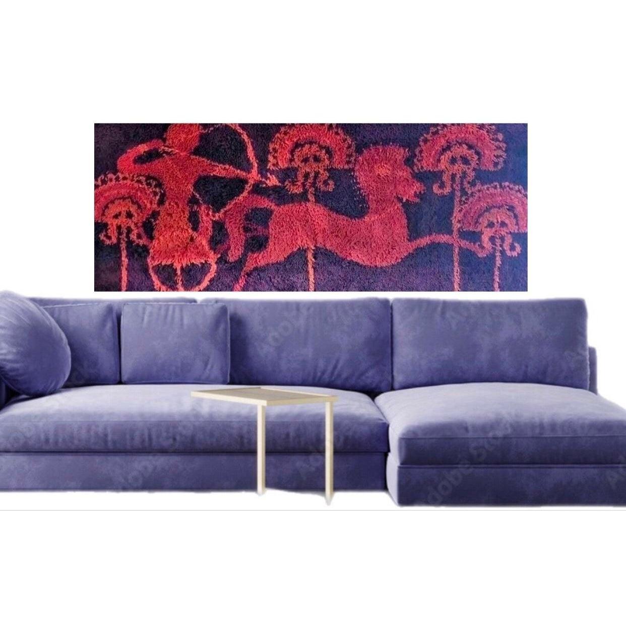 Ege Rya Teppich aus Wolle, dänisch, modern, etruskisch, Pferde und Riders, Wandteppich, Wandbehang im Angebot 3