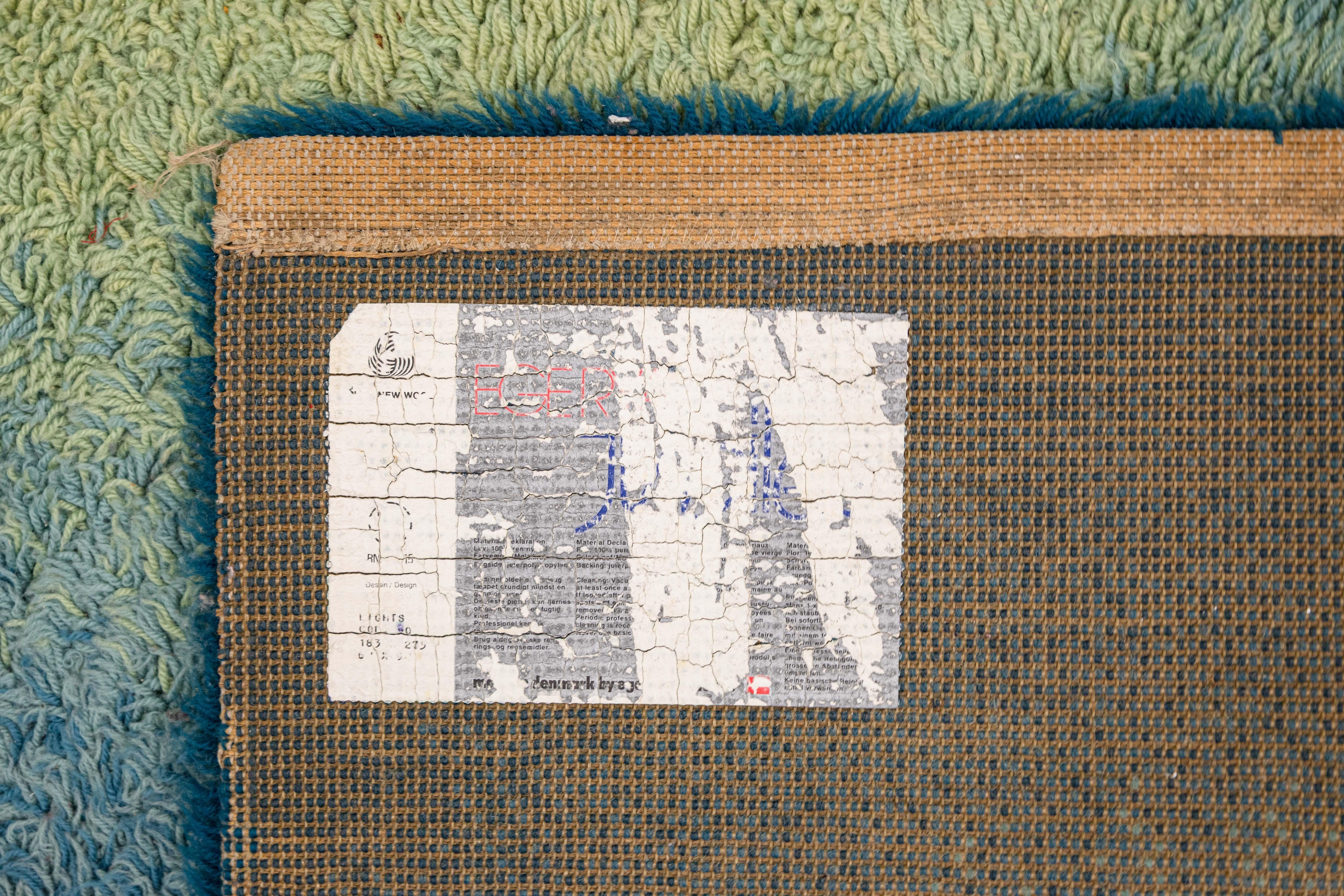 20ième siècle Ege Rya Vintage Mid Century Modern Wool Area Rug from Denmark (tapis en laine du Danemark) en vente