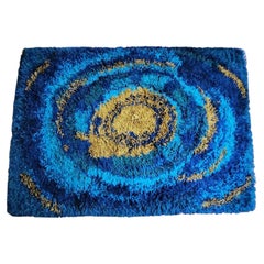 Ege Tæpper Danish Rya Rug with Sunburst Design, Denmark, circa 1970