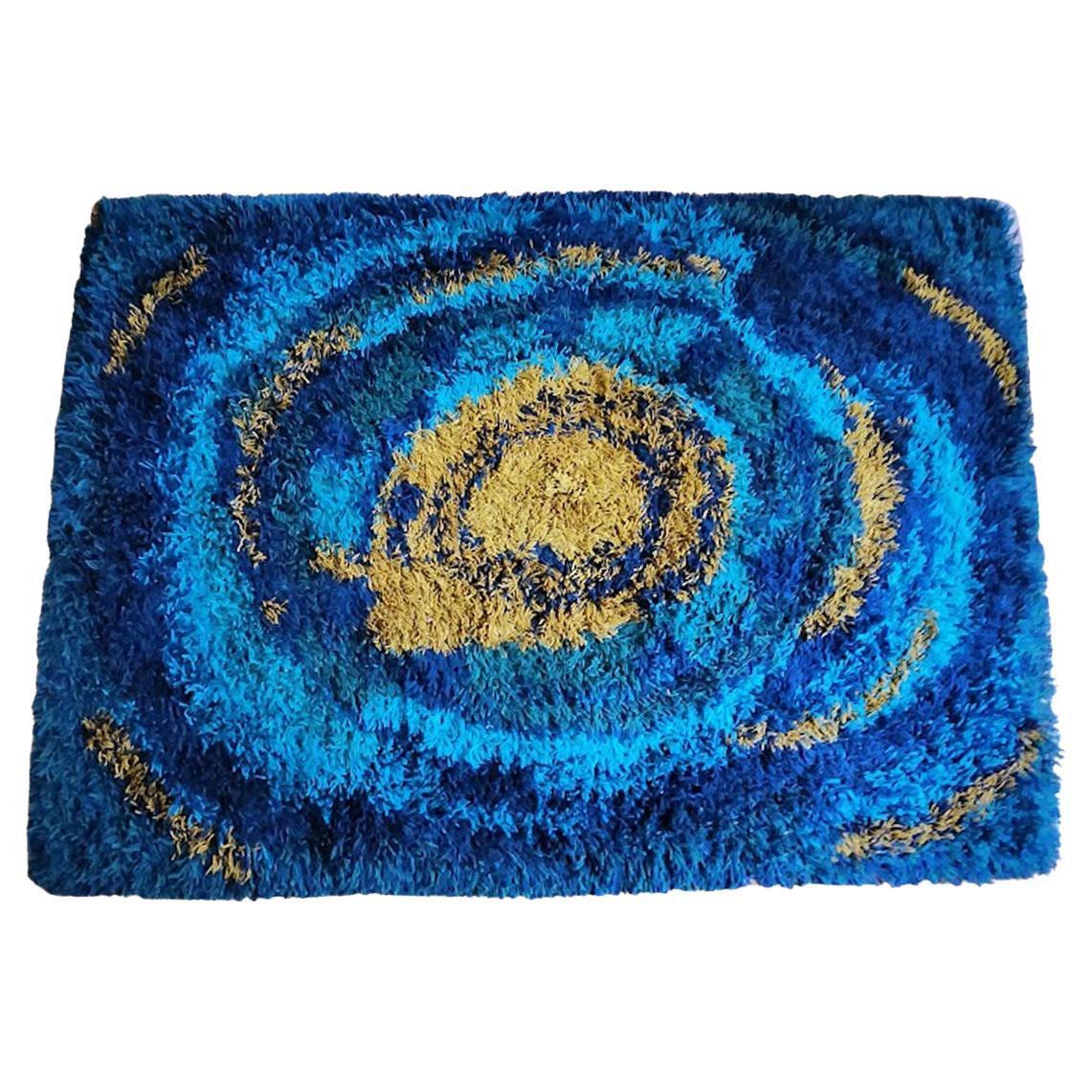 Ege Tæpper Sun Burst Rug, Ege Rya, Late 1960s-Early, 1970s For Sale