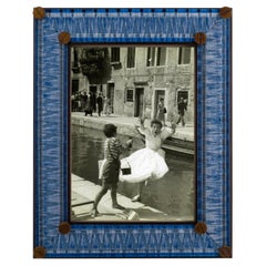 EGEO Blue frame with Tessitura Bevilacqua velvet, by Giberto Venezia