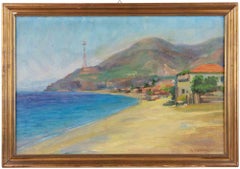 Vintage Seaside - Oil Paint by Egeo Venturi - Mid-20th Century