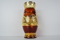 Egermann Czech crystal vase Bohemia Hand painted, Gilded, circa 1980s.