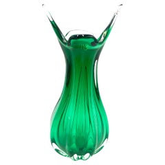 Egermann Green Vase, Czech Republic, 1970s
