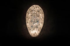 Egg 90 Wall Sconce, Chrome Finish, Arabesque Style, Italy