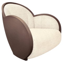 Poltrona girevole in tessuto Egg Bronze Beige