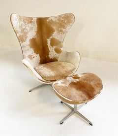 Egg Chair and Ottoman in Brazilian Cowhide