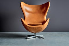 Egg Chair by Arne Jacobsen upholstered in Cognac Leather