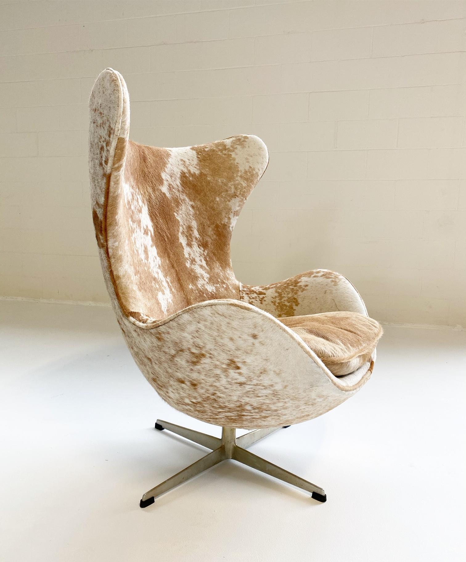 Mid-Century Modern Egg Chair in Brazilian Cowhide