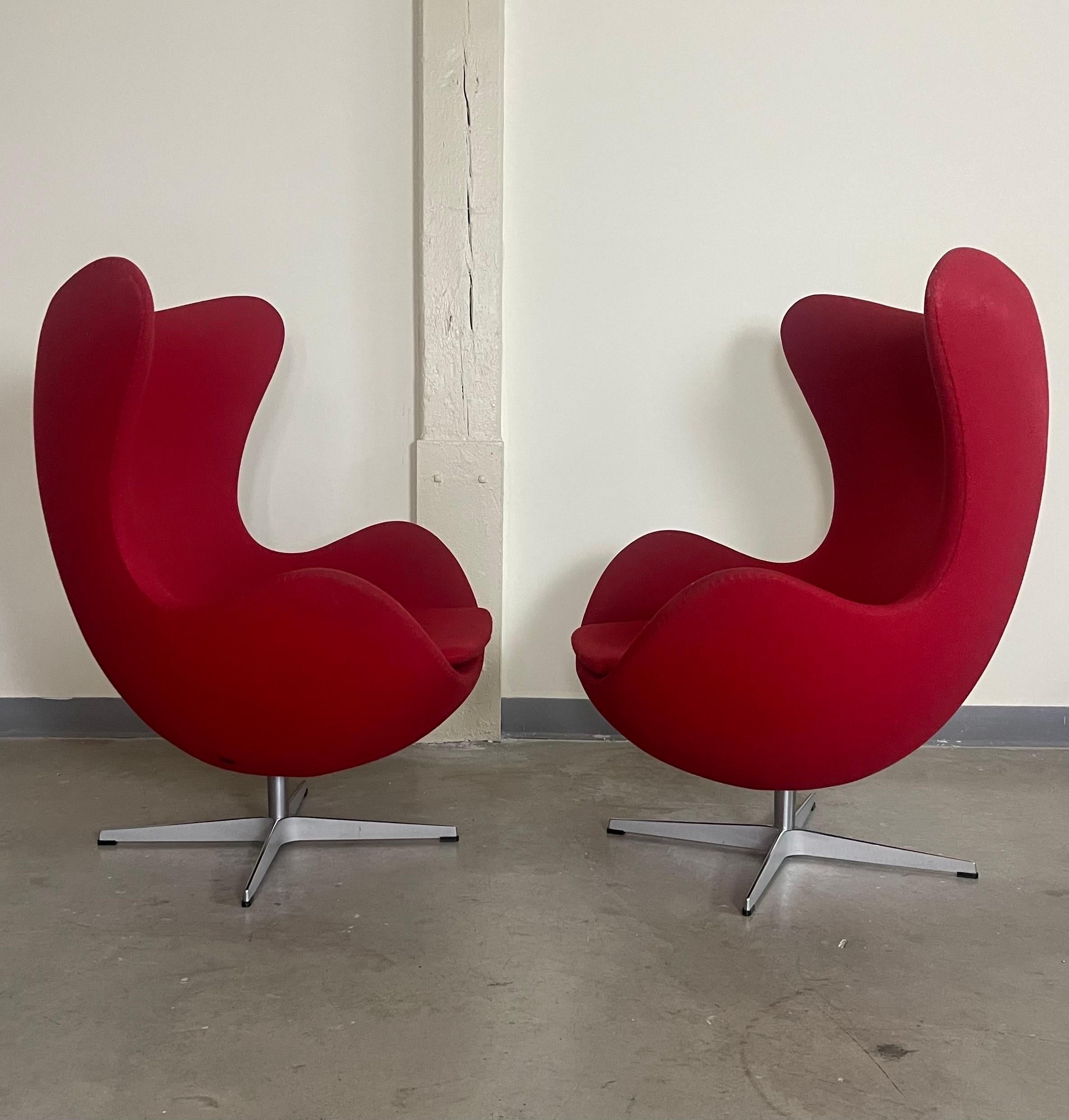 Egg Chairs by Arne Jacobsen for Fritz Hansen at 1stDibs