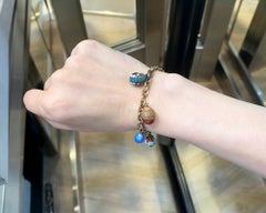 Vintage Fabergé 14k Gold Charm Bracelet with Four Egg Charms, Russia