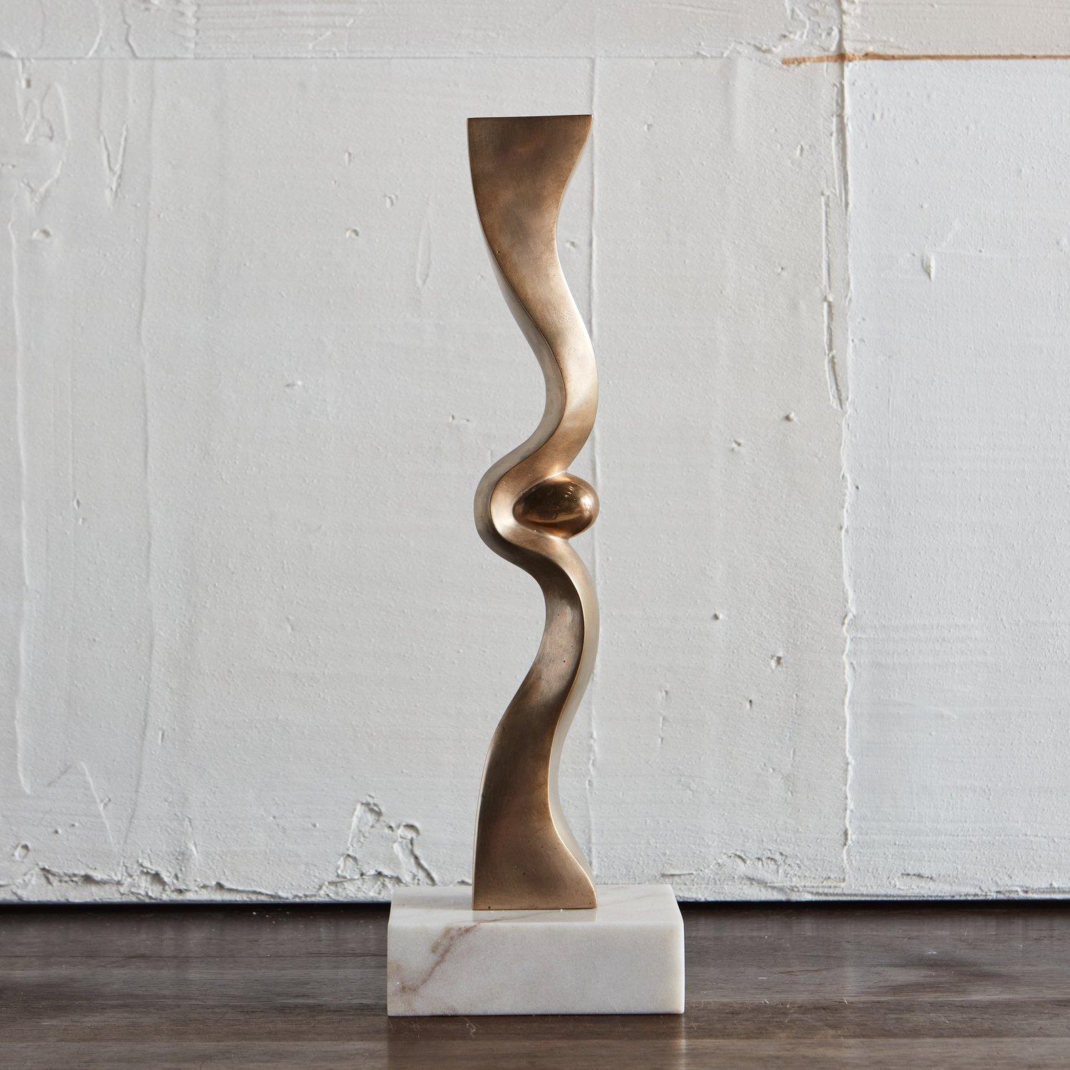 Egg Column in Satin Bronze by Karl Geckler 4