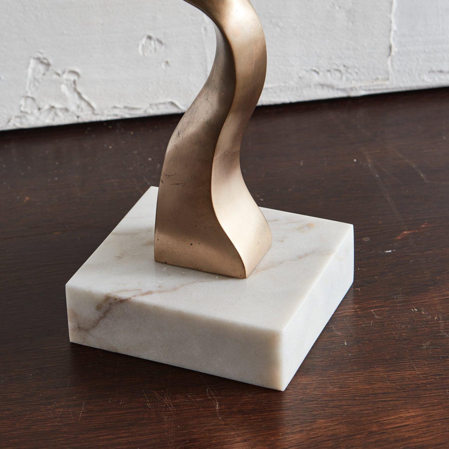 Egg Column in Satin Bronze by Karl Geckler In Excellent Condition In Chicago, IL