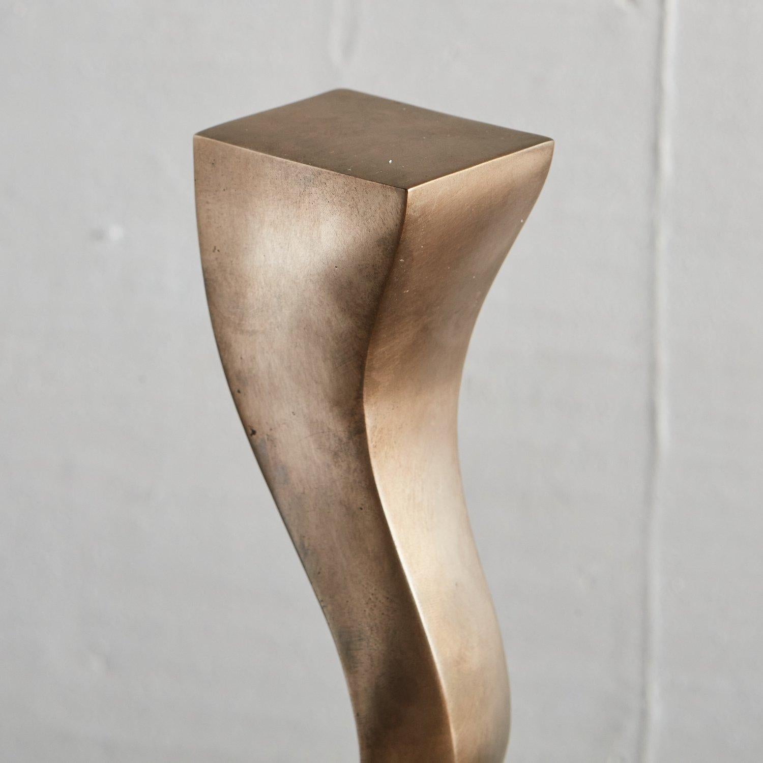 Egg Column in Satin Bronze by Karl Geckler 2