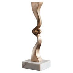 Egg Column in Satin Bronze by Karl Geckler