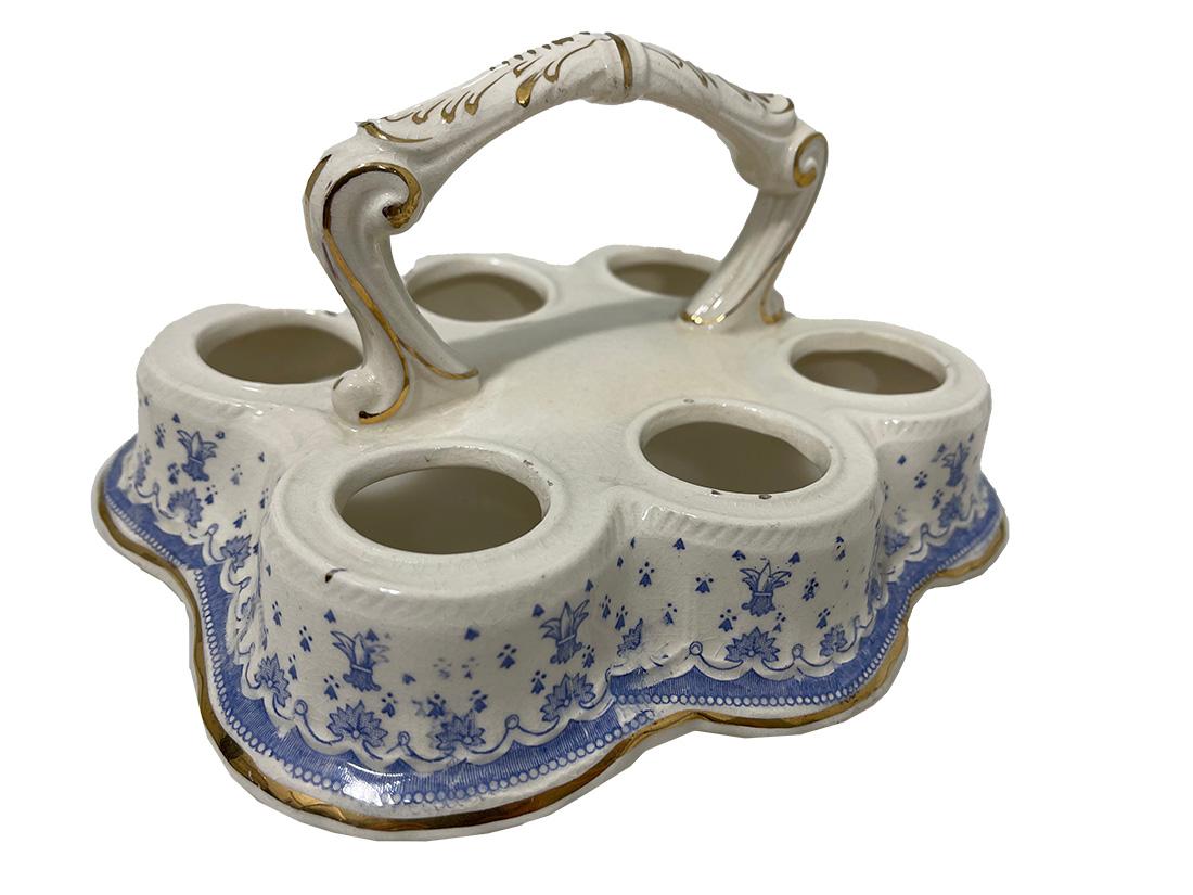 Hueveras en soporte de Franz Anton Mehlem, Alemania, hacia 1890 Porcelana en venta