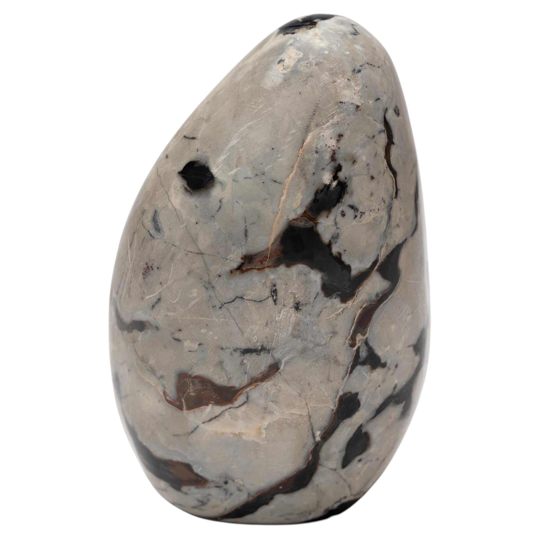 Egg Form Meditation Stone Sculpture For Sale