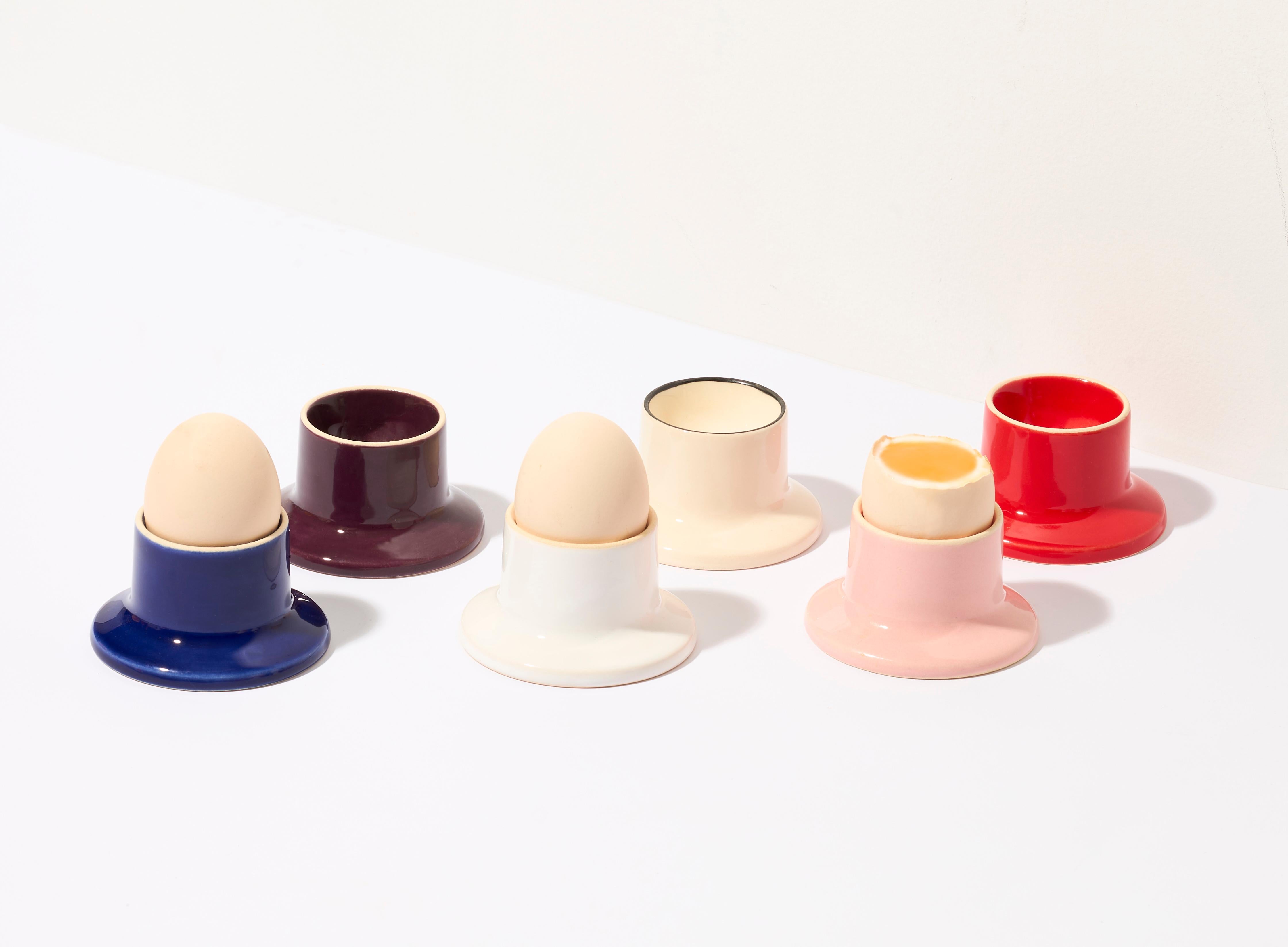 Glazed Egg holder / Kobalt / set of 2 by Malwina Konopacka For Sale