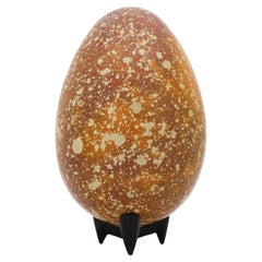Egg in a Lovely Speckled Green-Tone Glaze Ceramics by Hans Hedberg, Biot, France