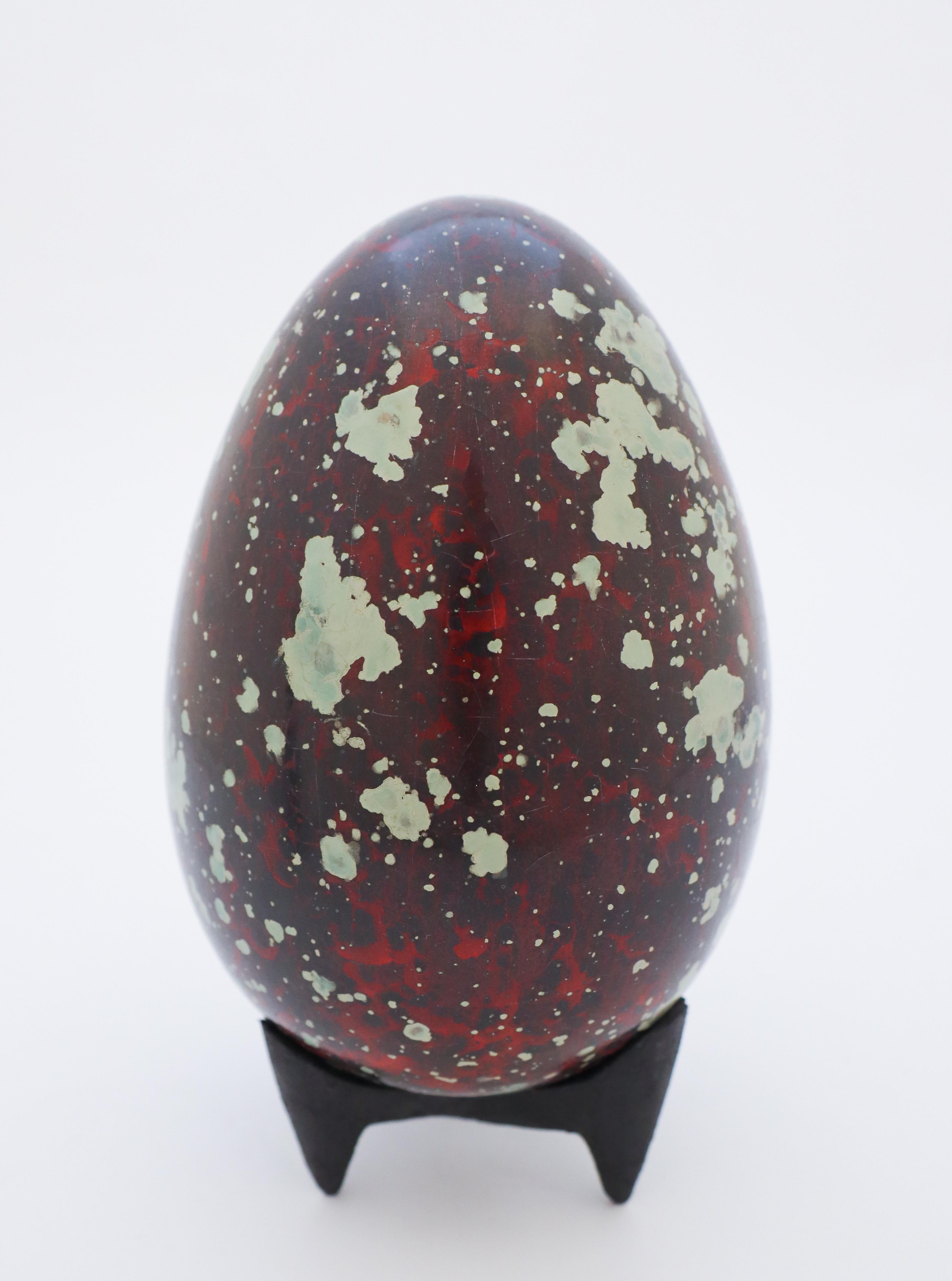 French Egg in Ceramics by Hans Hedberg, Biot, France, Scandinavian Modern