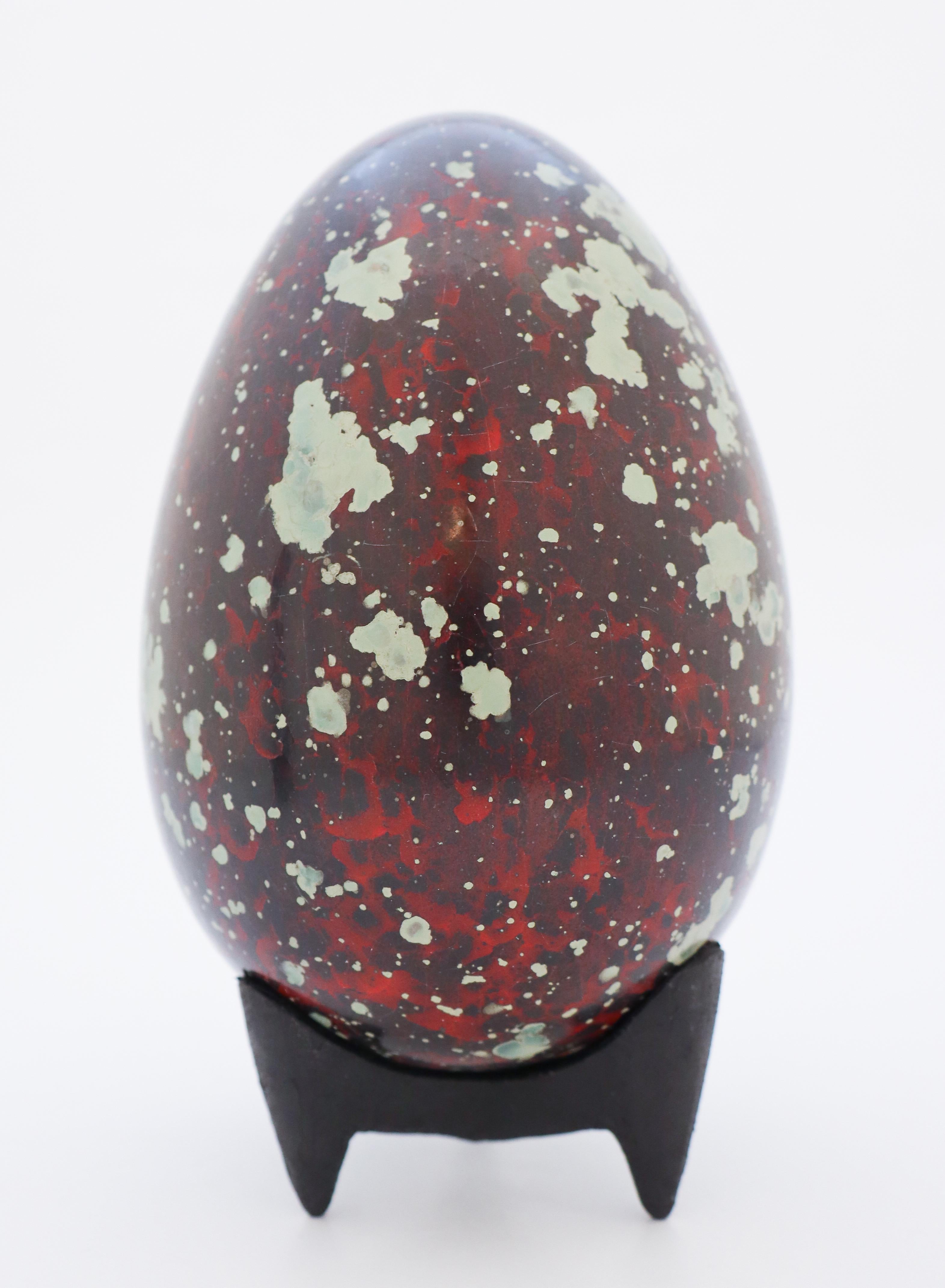 Glazed Egg in Ceramics by Hans Hedberg, Biot, France, Scandinavian Modern