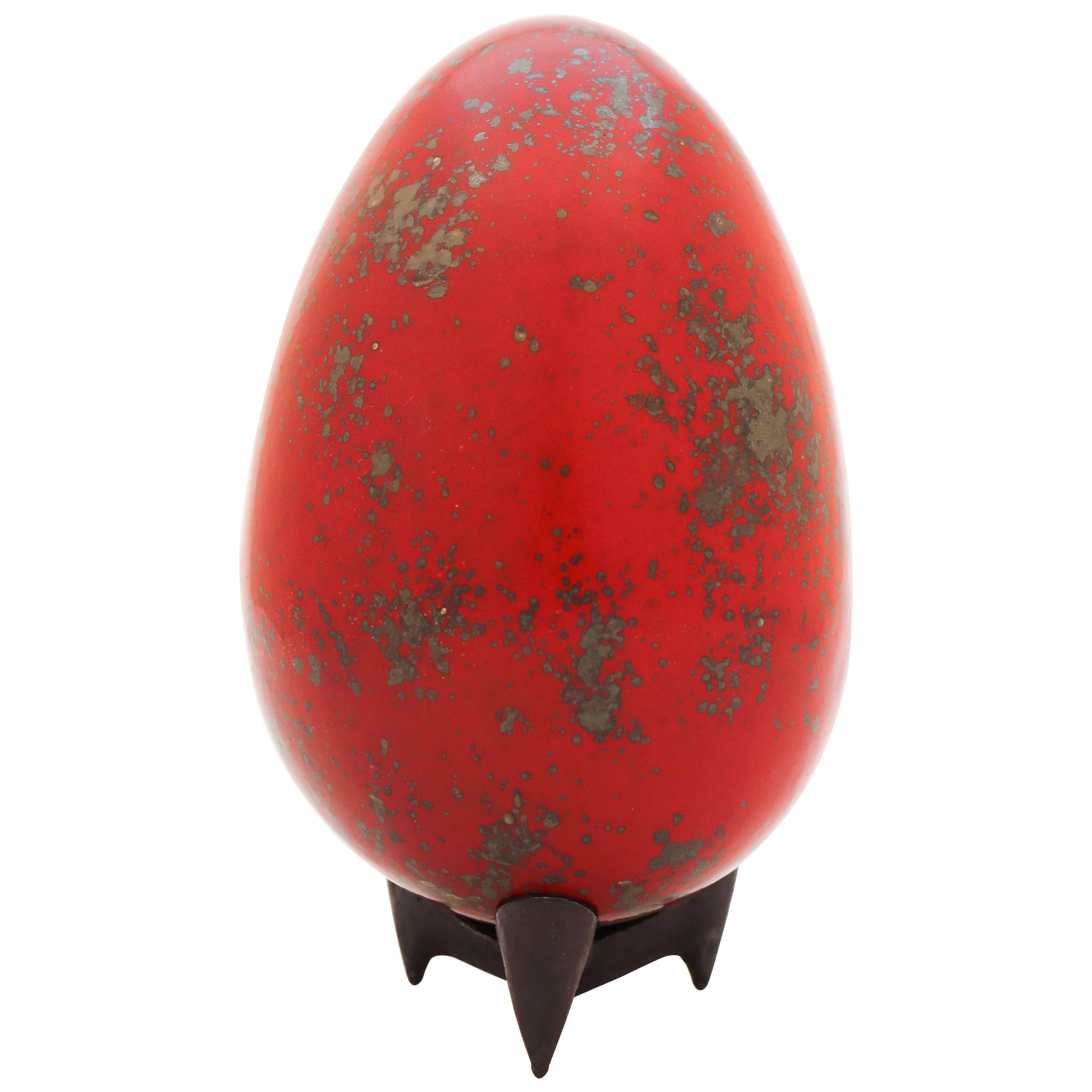 Egg in Ceramics by Hans Hedberg, Biot, France, Scandinavian Modern For Sale