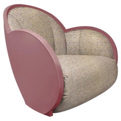 Fauteuil pivotant en tissu rose et beige de Lady Pink