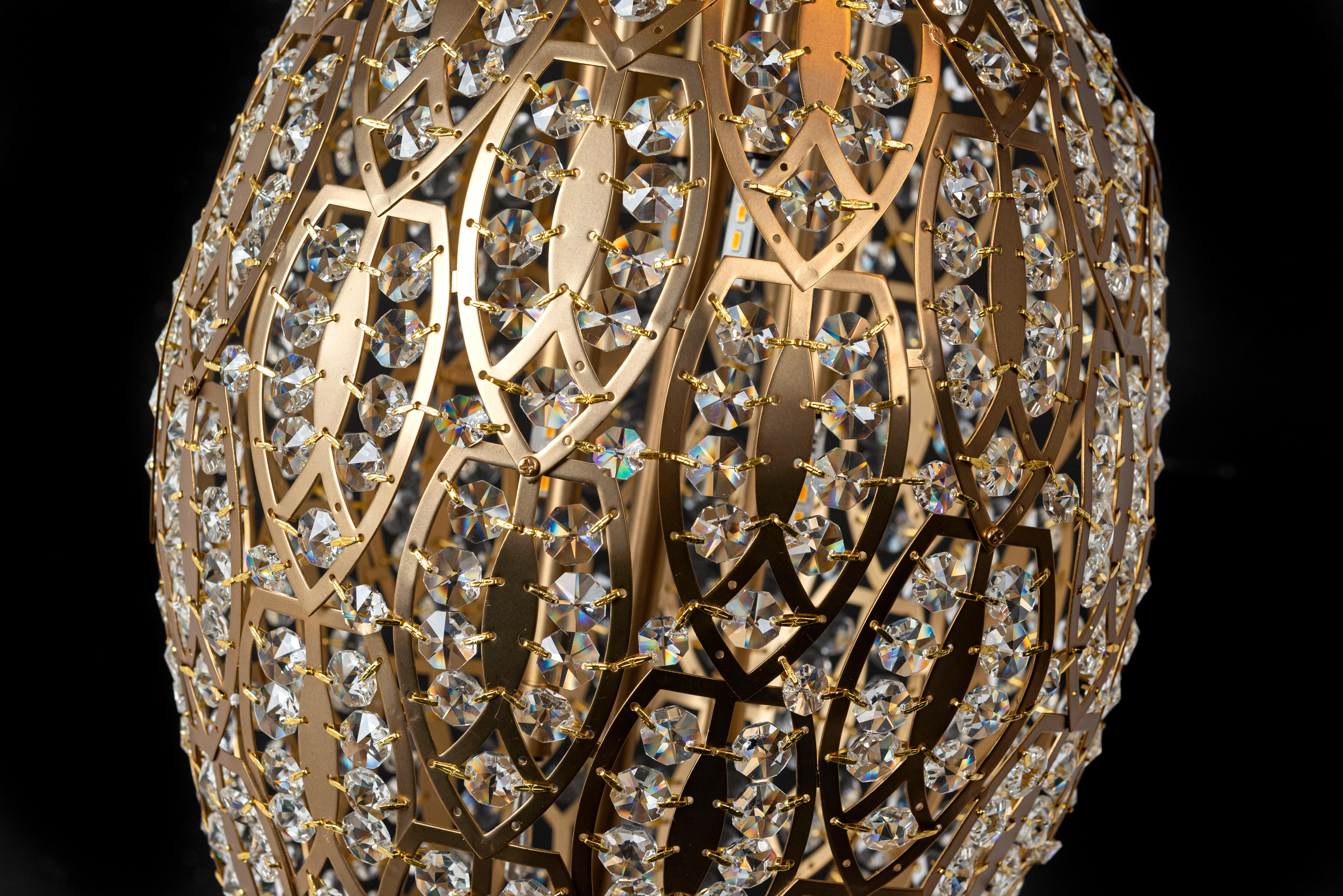 Modern Egg Medium 1 Pendant, Bronze Satin Finish, Arabesque Style, Italy For Sale