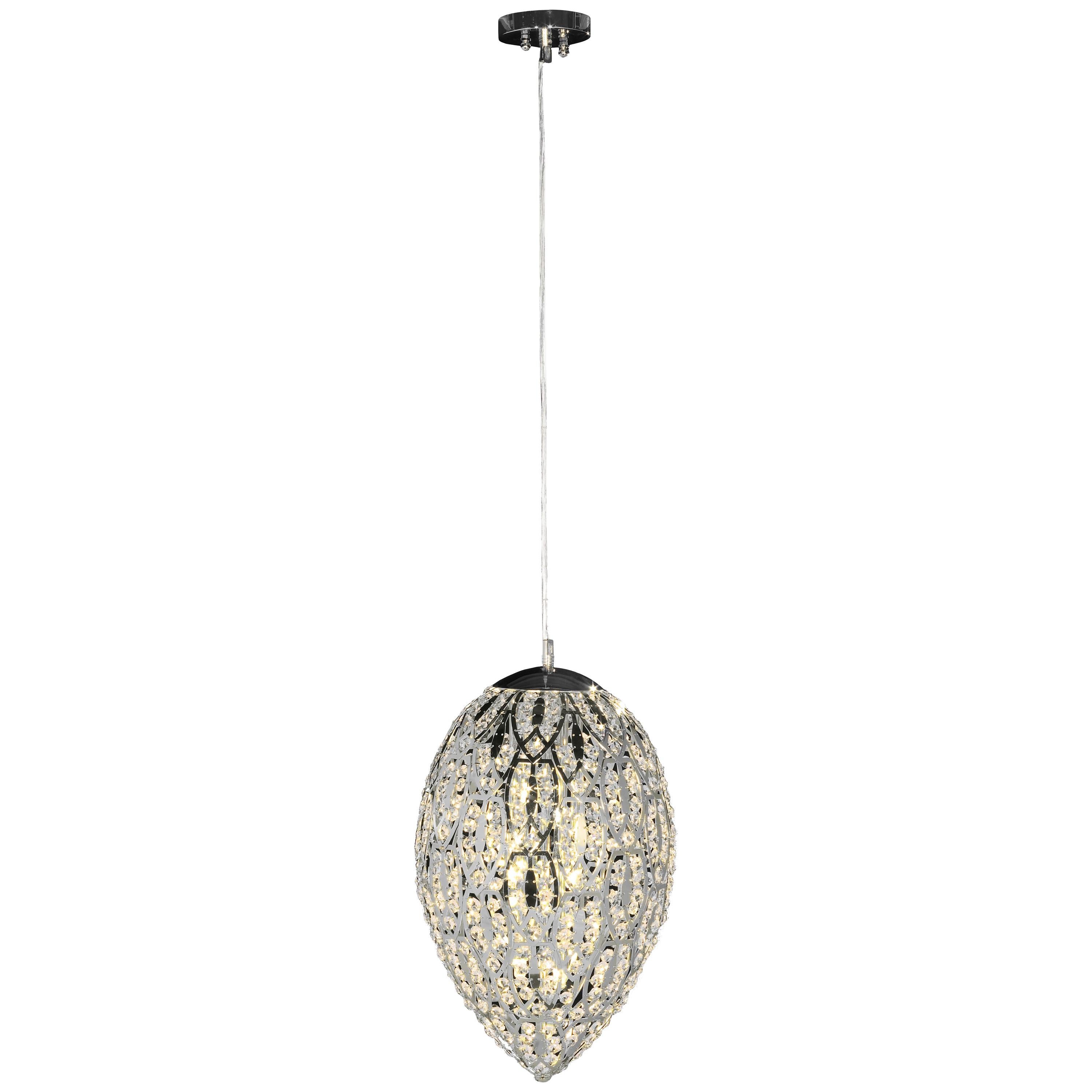 Egg Medium 2 Pendant Lamp, Chrome Finish, Arabesque Style, Italy For Sale