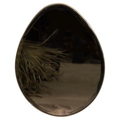 Egg Wall Mirror in Blackened Steel — Handmade in Britain — Small