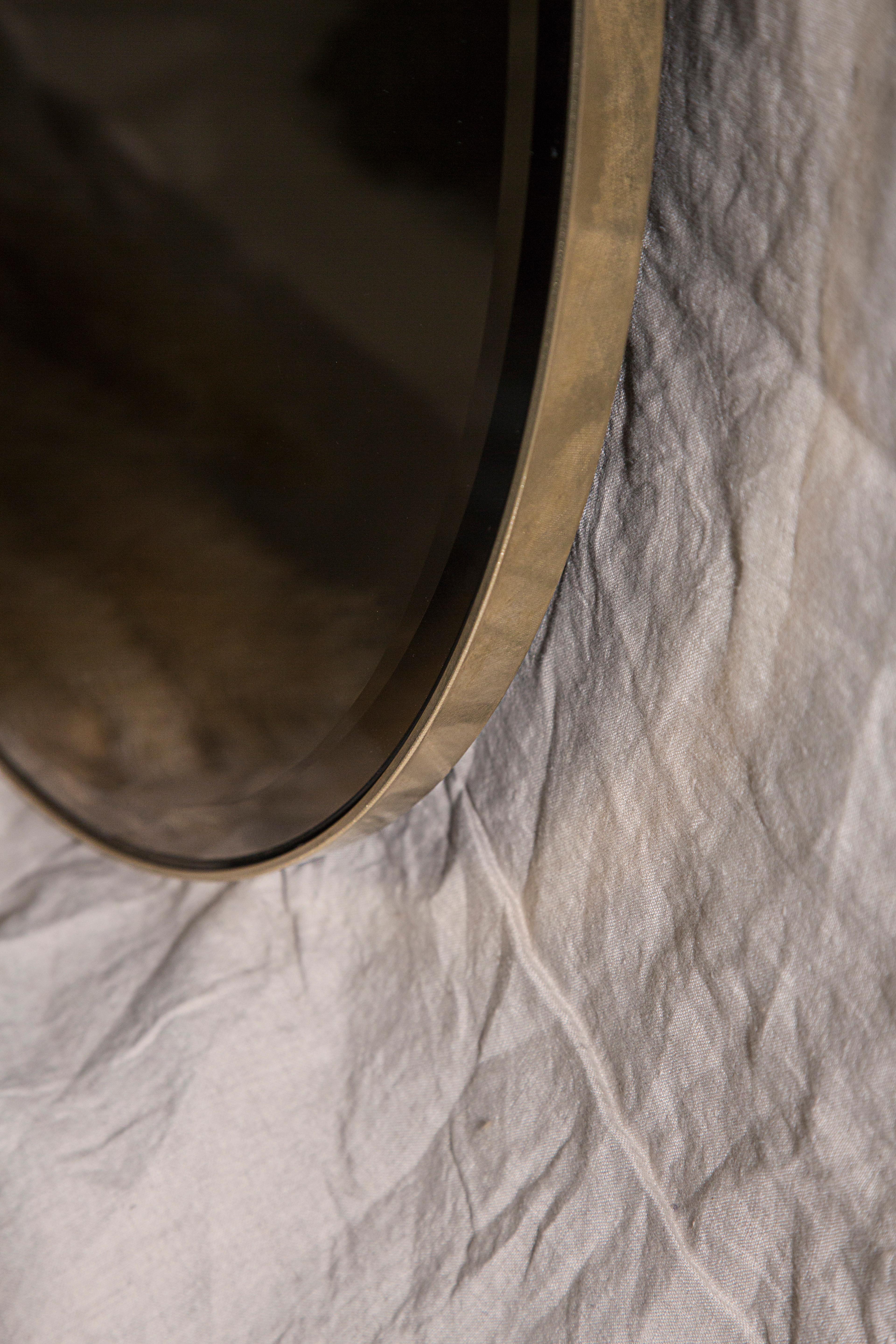 Brass Egg Mirror Signed by Novocastrian