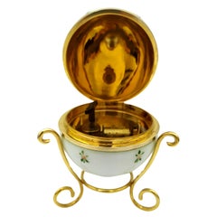 Egg “music box” mechanism by the Swiss Maison Reuge Sterling Silver Salimbeni 