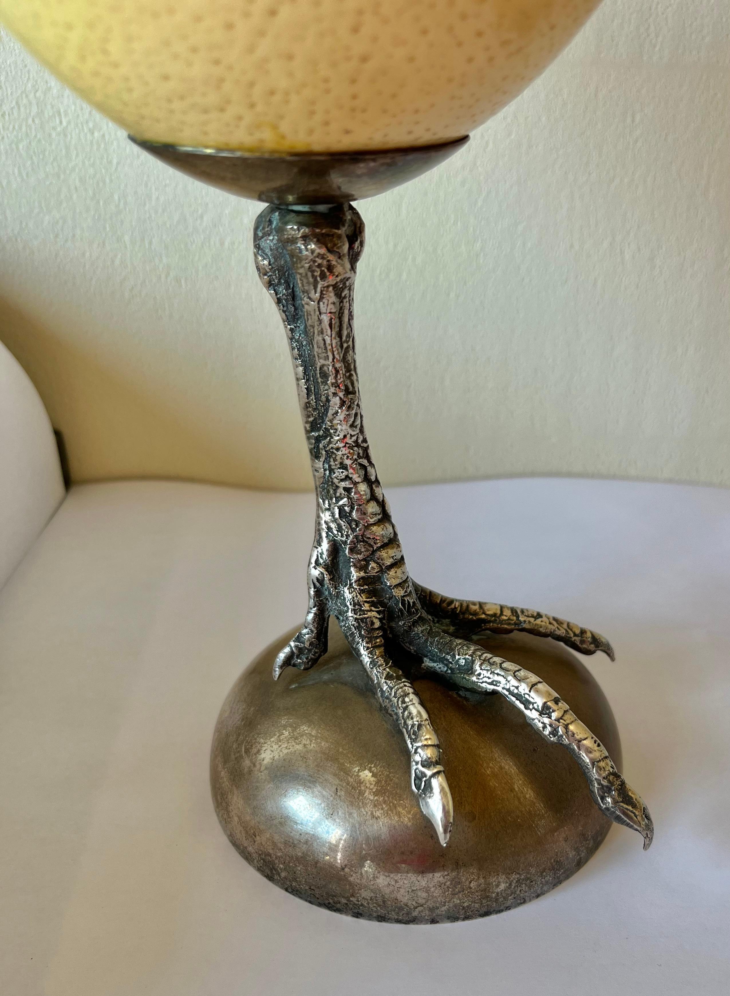 Baroque Antony Redmile St Egg on a Rooster ´s pate Bronze Silver Plated For Sale