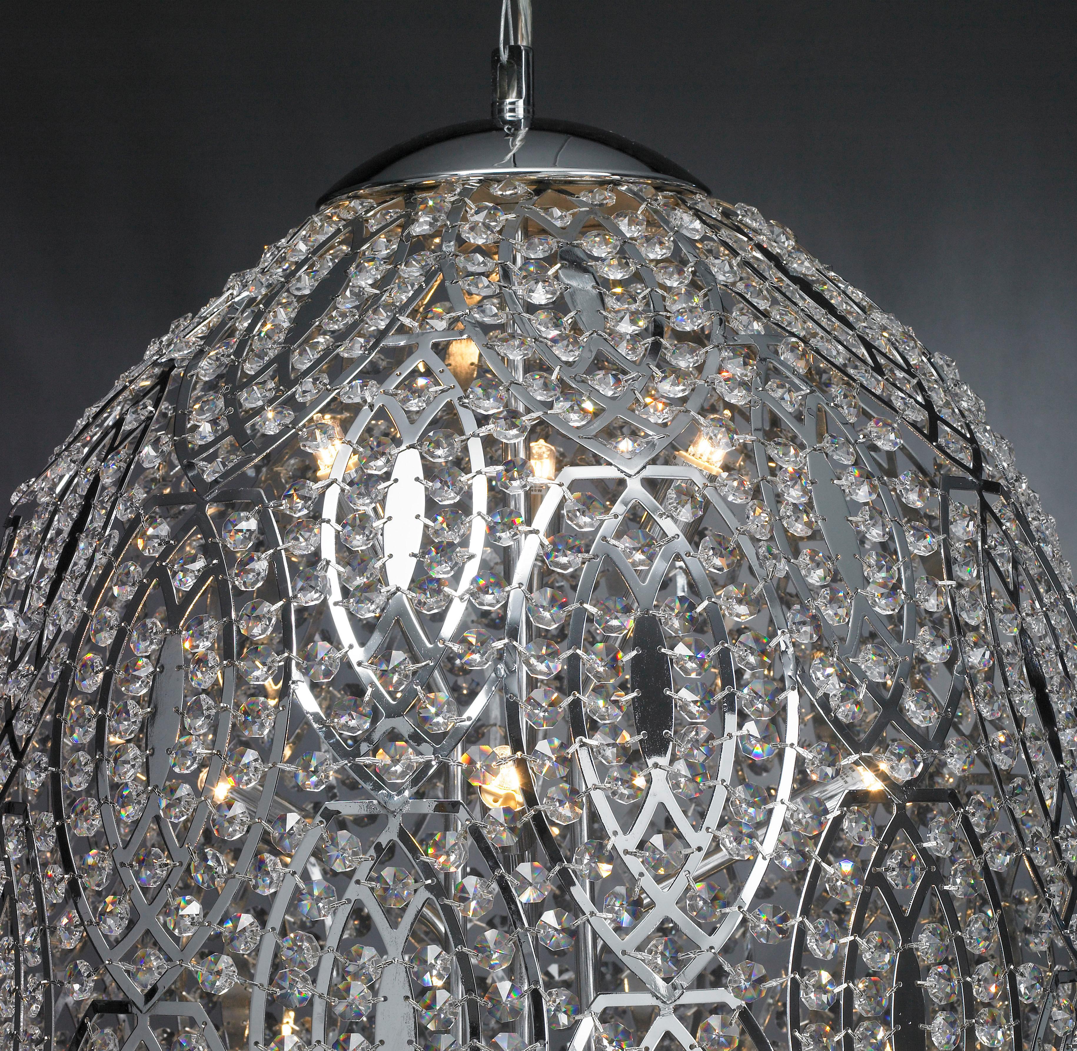 Egg Pendant Lamp, Chrome Finish, Arabesque Style, Italy In New Condition For Sale In Treviso, Treviso