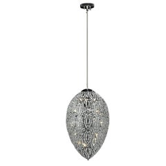Lampada a sospensione Egg, finitura cromata, stile arabesco, Italia