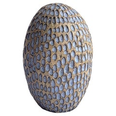 Egg Seed Pod Rattle Ceramic Sculpture Coastal Glaze