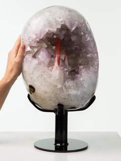 Egg Shaped Formation with Red Druze Coated Calcite