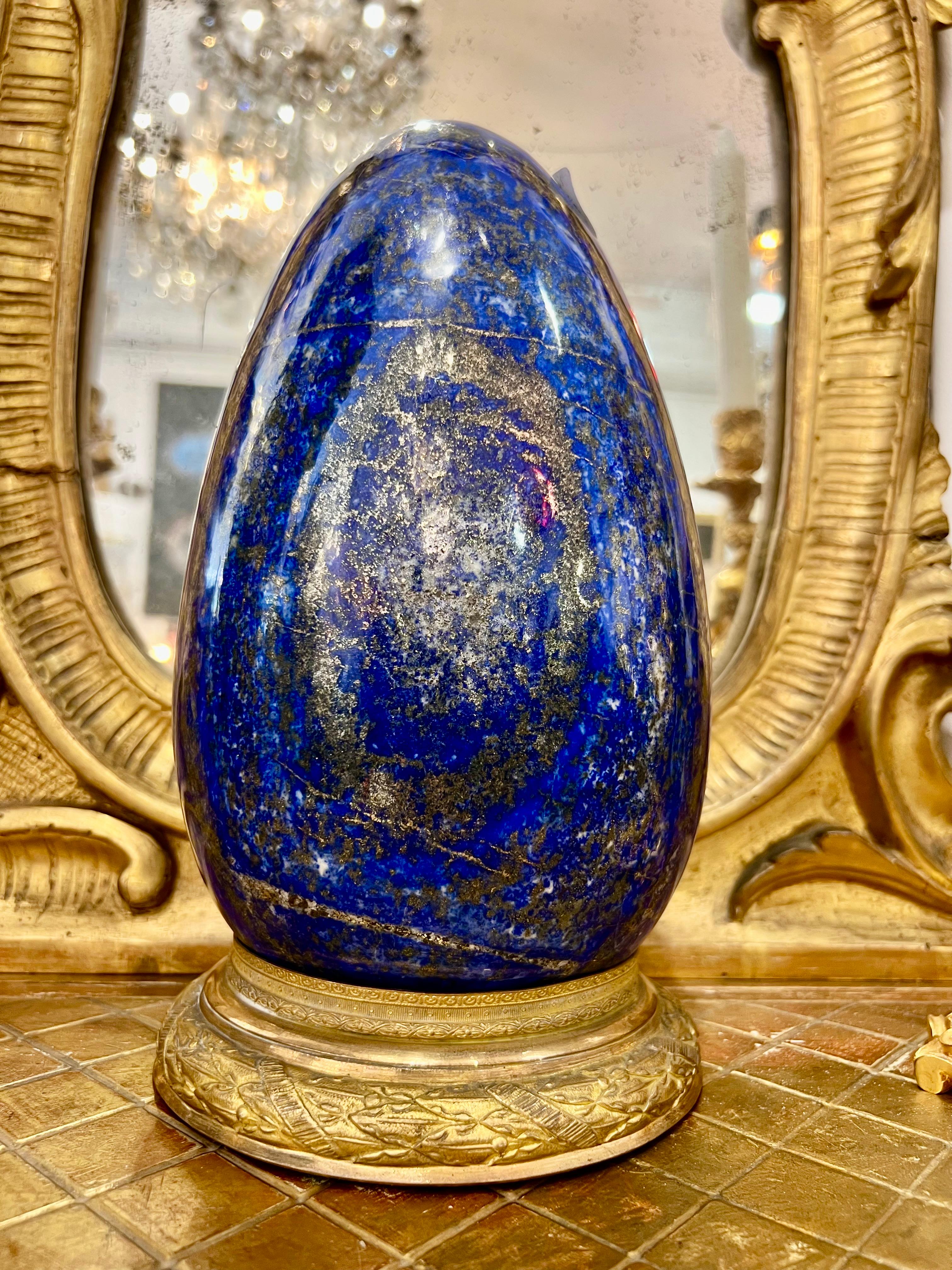 Eiförmiger Lapislazuli aus Afghanistan im Angebot 3