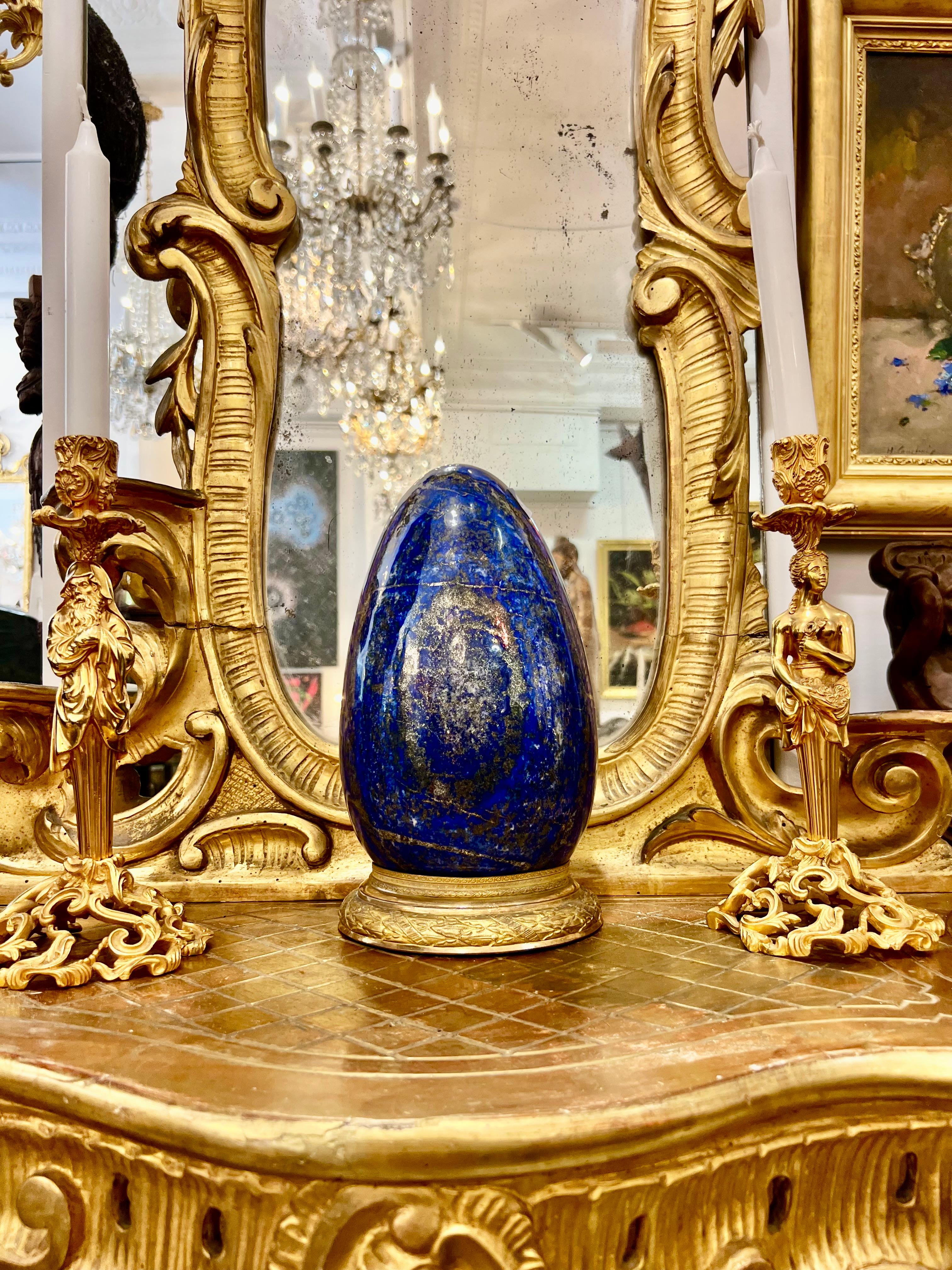 Eiförmiger Lapislazuli aus Afghanistan im Angebot 2