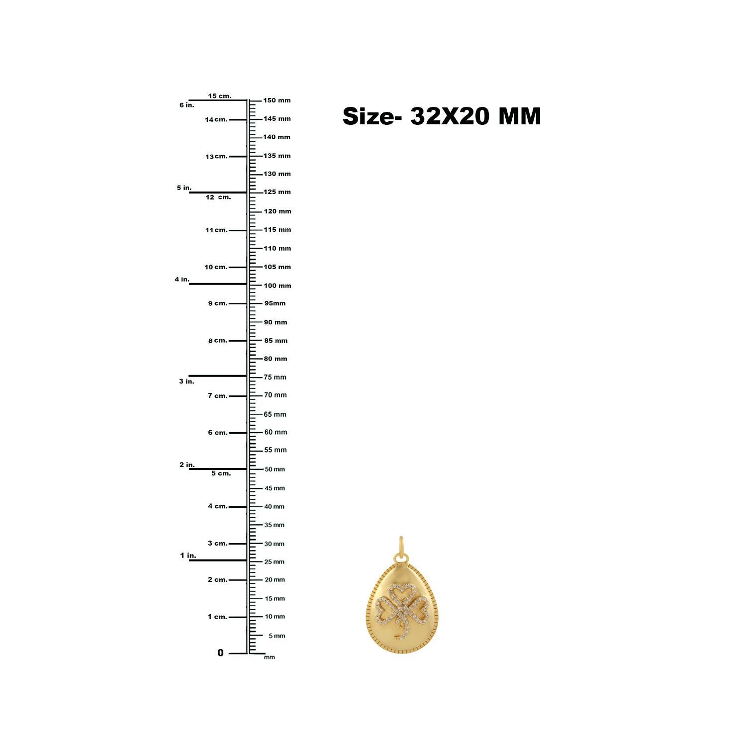 Taille mixte Pendentif en forme d'œuf avec motif de fleur en diamants pavés en or jaune 14 carats en vente