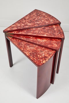 Egg Shell Lacquered Cascading Table After Jean Dunand