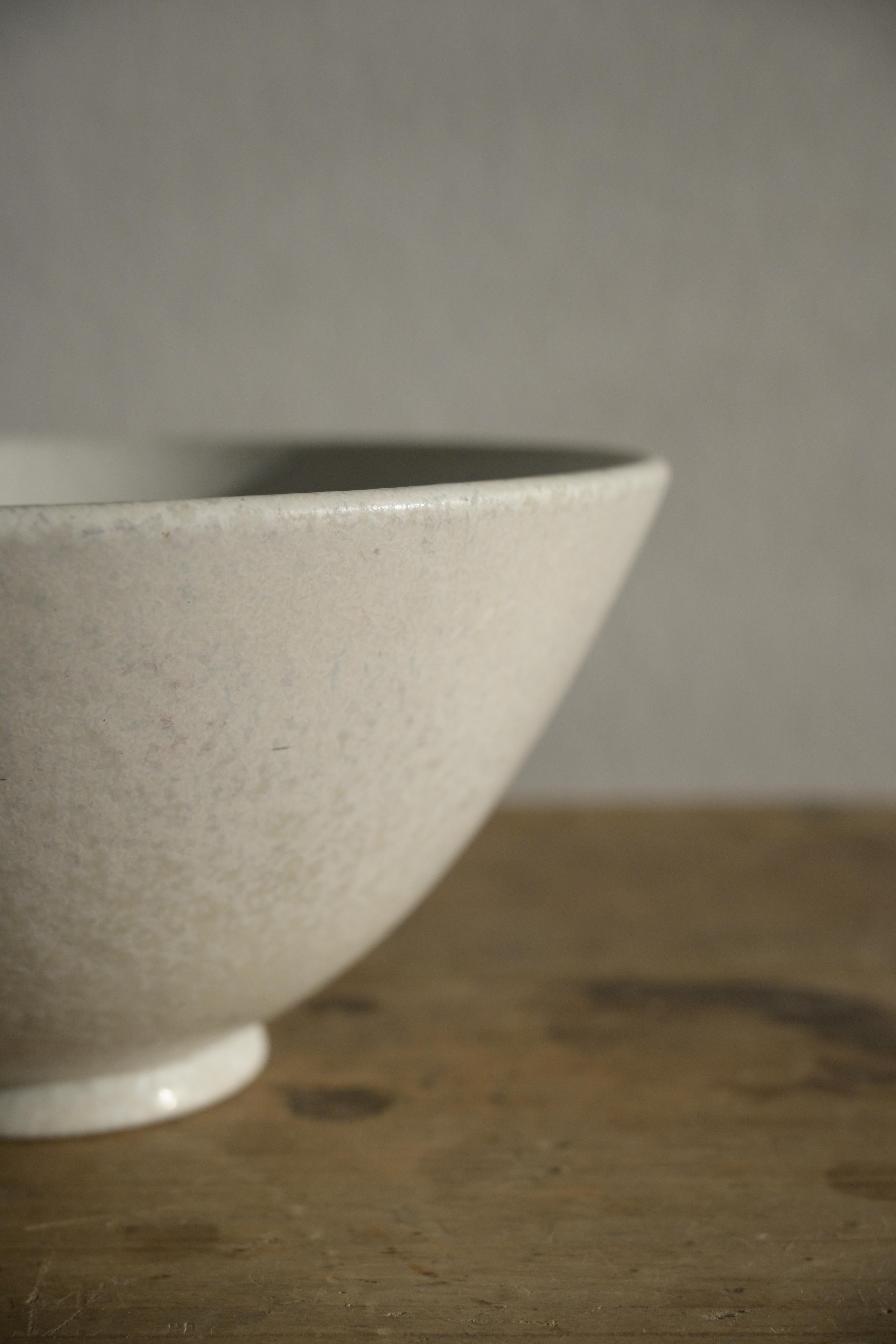 Egg-shell Mimosa White Bowl by Gunnar Nylund for Rörstrand, Sweden, 1950s 5