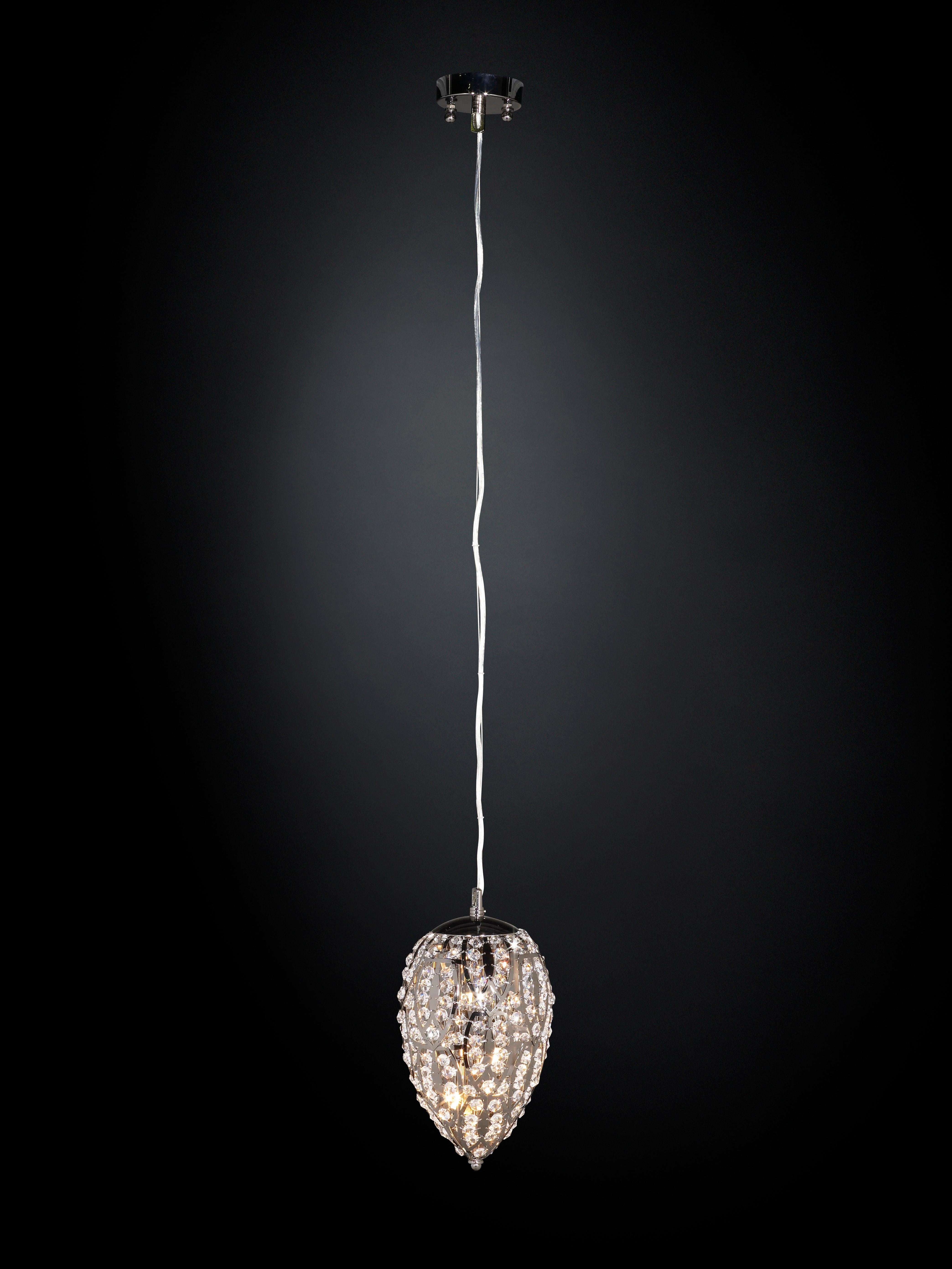 Modern Egg Small Pendant Lamp, Chrome Finish, Arabesque Style, Italy For Sale