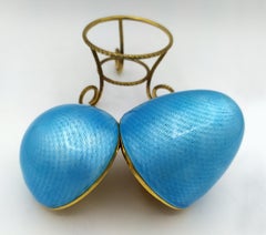 Salimbeni im Eierstil Faberge Aquamarin Emaille Sterlingsilber